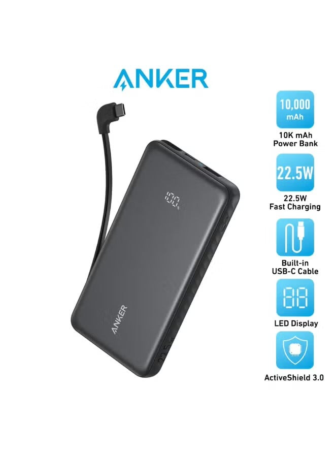 Anker
Zolo Power bank 10000mAh 22.5W Fast
Charging Power Bank with Built-in USB-C Cable [CCC Certified]