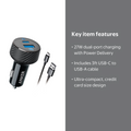 Anker 27W Dual-Port Car Charger (USB-C + USB-A) with USB-C to USB-A Cable, 3 ft