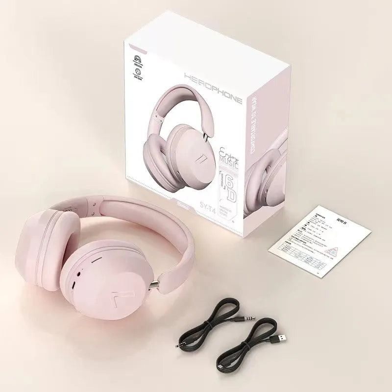 2024 SY-T4 Headworn Wireless Bluetooth Headphones Noise Reduction with Mic Foldable Rotatable Music