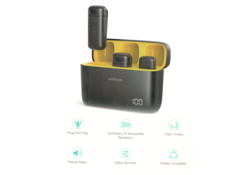 Joyroom JR-OJM01-L Wireless Microphone Lighting Iphone / "Signal Mic", 20 Meters Of Accessible Reception, Clear Timbre for Interviews and Blogs