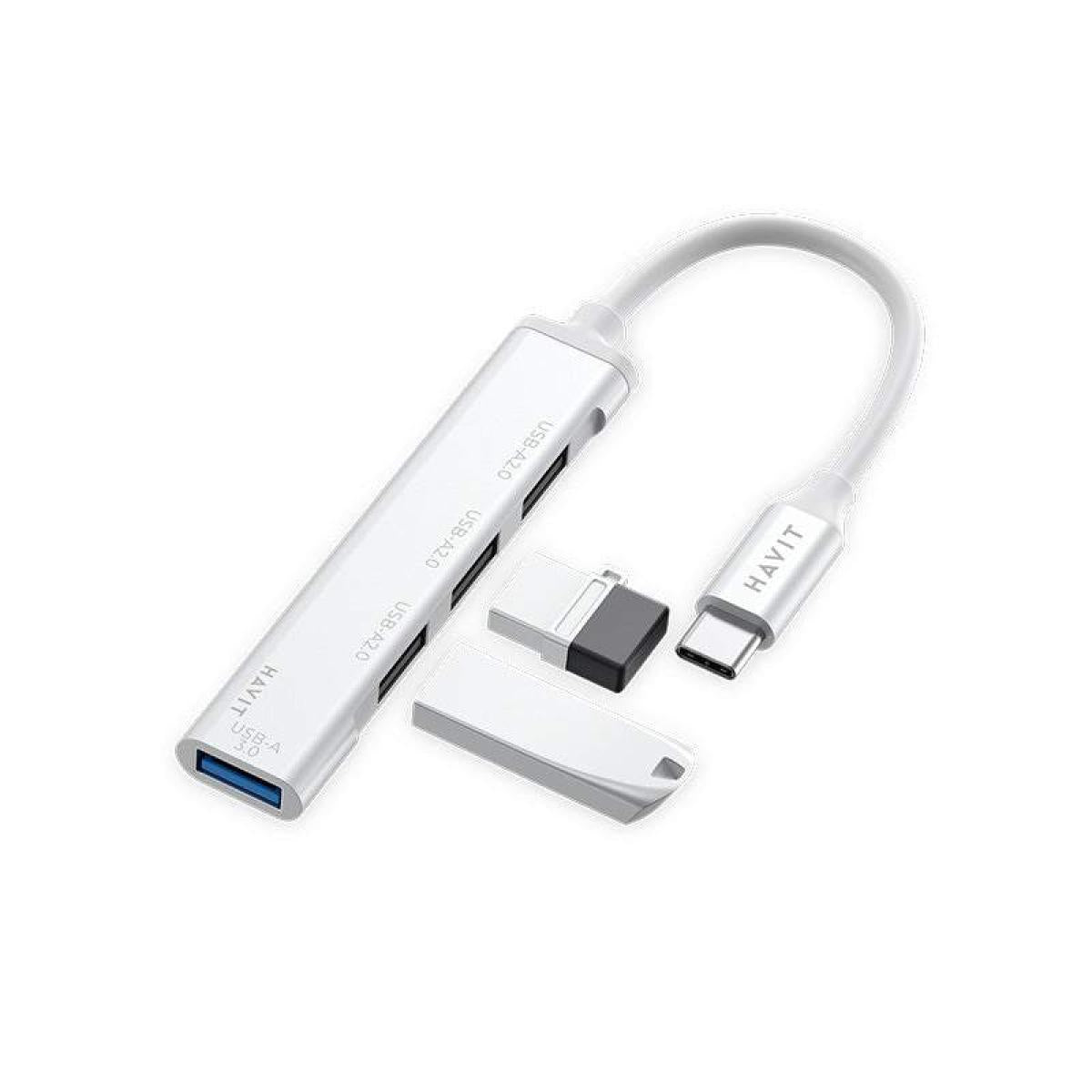 LITO LD-H04 4-in-1 Type-C hub docking station in silver.