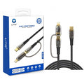 LITO LD12 2-in-1 fast charging cable featuring a nylon-braided design with transparent connector shells