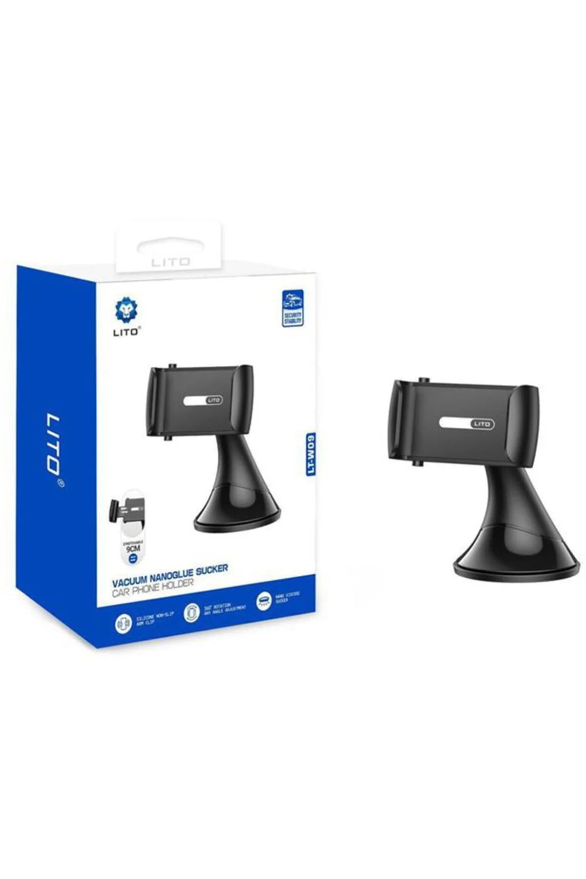 Lito LT-W09 gray vacuum nanoglue car phone holder.