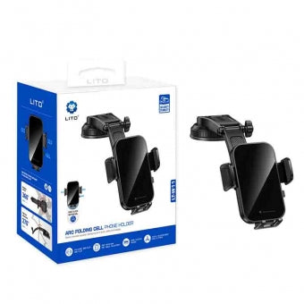 Lito ARC folding cell phone holder designed for secure vehicle mounting.