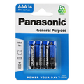 Panasonic AAA General Purpose Zinc Carbon batteries in a 4-pack